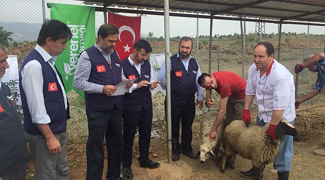VERENEL, SINIRDA MEHMETÇİĞE KURBAN KESTİ