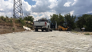 AĞABEYLİ’DE PARKE ÇALIŞMASI
