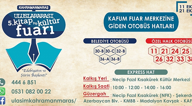 KİTAP FUARINA GİDECEK OTOBÜS HATLARI AÇIKLANDI