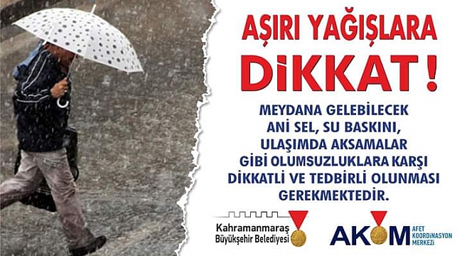 Büyükşehir'den Aşırı yağış uyarısı