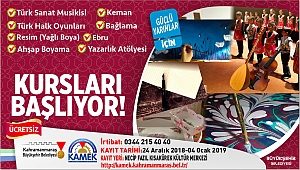 KAMEK’TE KIŞ DÖNEMİ KAYITLARI BAŞLADI