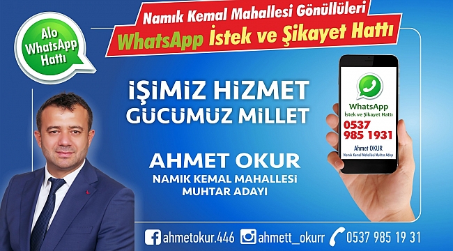 “NAMIK KEMAL MAHALLESİ GÖNÜLLÜLERİ WHATSAPP HATTI”