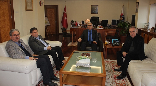 REKTÖR CAN, KAHRAMANMARAŞ BÜYÜKŞEHİR GAZETECİLER CEMİYETİ BAŞKAN VE ÜYELERİNİ AĞIRLADI