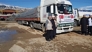 1500 ADET BATTANİYE VE MUHTELİF GİYİM MALZEMESİ İDLİB'E DUALARLA UĞURLANDI