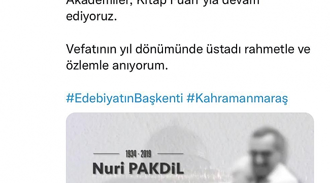 Nuri Pakdil’i Rahmet ve Özlemle Anıyoruz
