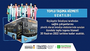 Kahraman Sağlıkçılara Belediye Otobüsleri Ücretsiz!