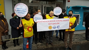 EĞİTİM EMEKÇİLERİNİN TALEPLERİ DİKKATE ALINMALI, ÖĞRETMENLİK MESLEK KANUNU TASARISI GERİ ÇEKİLMELİDİR!