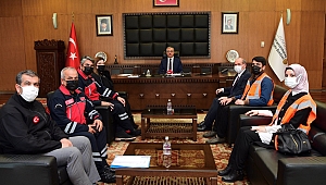 BAŞKAN GÜNGÖR AFAD YETKİLİLERİNİ AĞIRLADI