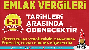 Emlak Vergisi ödemeleri 1-31 Mayıs tarihleri arasında