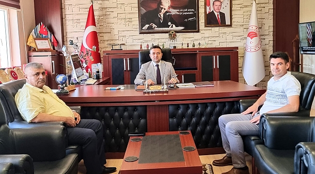 BİRLİK BAŞKANI VAKKAS KUZU^'DAN OSMANİYE TARIM İL MÜDÜRÜ MUSTAFA İLMEÇ'E ZİYARET