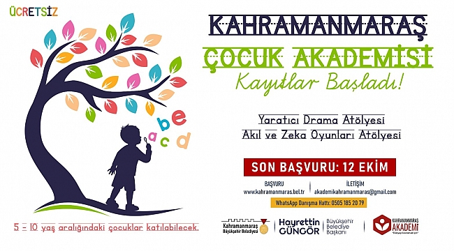 Kahramanmaraş Çocuk Akademisi Minikleri Bekliyor!