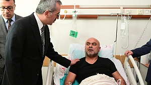 Başkan Güngör, Yaralı Polis Memurunu Hastanede Ziyaret Etti