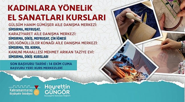 Büyükşehir’in El Sanatları Kurslarında Kayıtlar Başladı