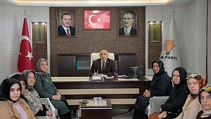 MKYK ÜYESİ KÜBRA DÖRTKARDEŞ VE İL KADIN KOLLARI BAŞKANI GÜLÇİTİLOKUR'DAN SERVET OKUR'A HAYIRLI OLSUN ZİYARETİ