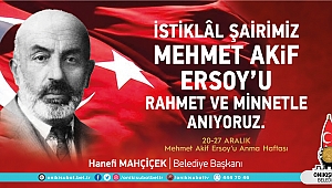 Başkan Mahçiçek’ten Mehmet Akif Ersoy’u Anma Haftası Mesajı