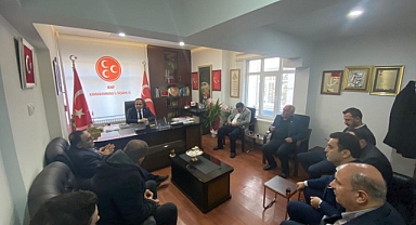 VELİ BÖKE'DEN MHP İL BAŞKANI DEMİRÖZ'E HAYIRLI OLSUN ZİYARETİ