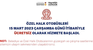 Özel Halk Otobüsleri de Hizmete Başladı