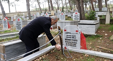 BAŞKAN OKAY, HAYATINI KAYBEDEN PERSONELİ MEZARI BAŞINDA ANDI