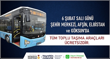 Büyükşehir’den 6 Şubat’ta Ücretsiz Toplu Taşıma Hizmeti