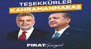 K.Maraş Bşb Başkanı Fırat Görgel ' den Teşekkür