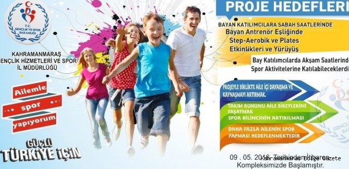 GENÇLİK SPOR’DA SAĞLIKLI TOPLUM İÇİN ‘’AİLEMLE SPOR YAPIYORUM’’ PROJESİ BAŞLADI