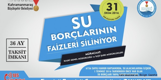 SU BORÇLARINA YÖNELİK YAPILANDIRMA İŞLEMLERİ DEVAM EDİYOR