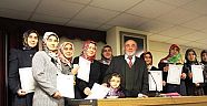 Eğitimi Tamamlayan Bayanlar Belgelerini Müftü İsmail Günay’ın Elinden Aldılar…
