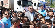 TDV KAHRAMANMARAŞ ŞUBESİ'NDEN AZEZ’E YÜZ TON UN GÖNDERİLDİ